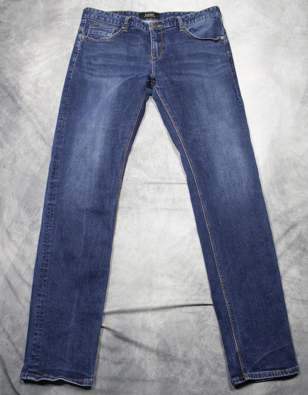 Diesel Jeans Mens 36x34 Blue Slim Straight Selvedge Denim Medium Wash RG #002